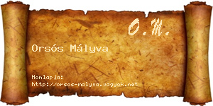 Orsós Mályva névjegykártya